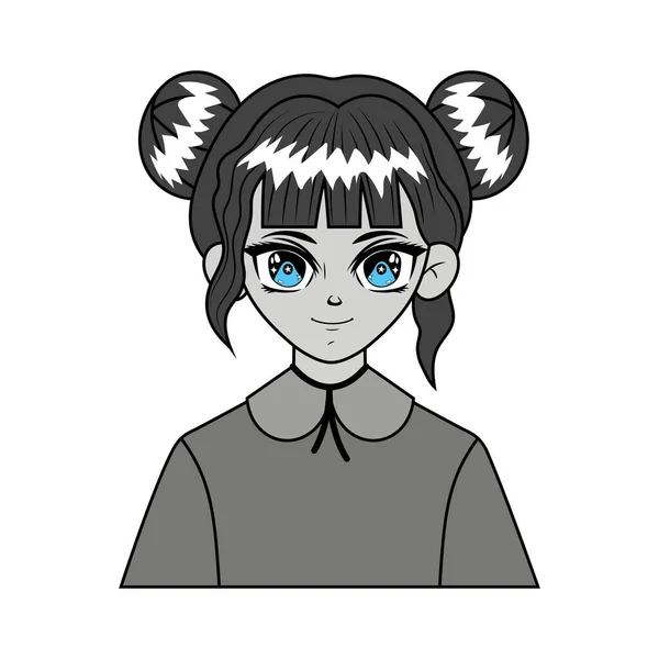 Schattig manga girl — Stockvector