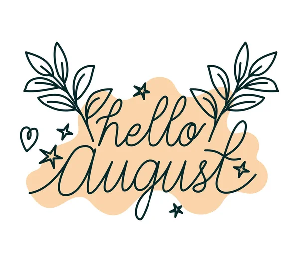 Фраза hello august — стоковый вектор