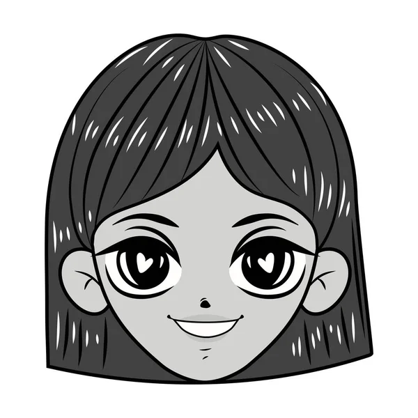 Manga mujer cara — Archivo Imágenes Vectoriales