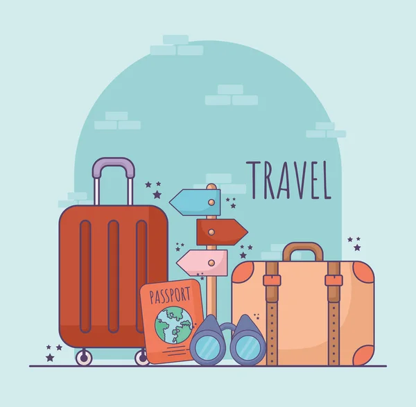 Travel items poster — Stock Vector