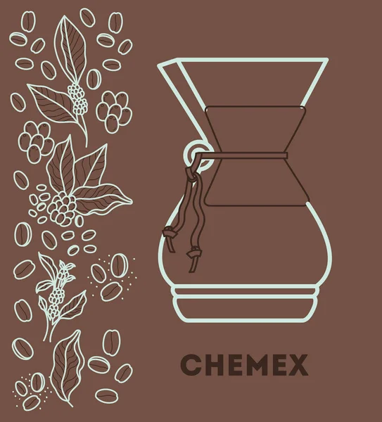 Tarjeta chemex café — Vector de stock