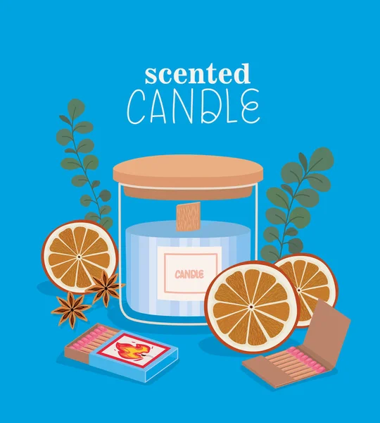 Scented candle illustration — Stock Vector
