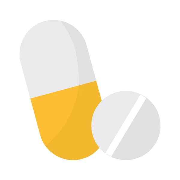 Diseño de píldora amarillo — Vector de stock