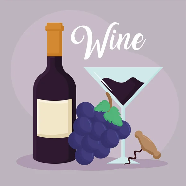 Tarjeta de artículos de vino — Archivo Imágenes Vectoriales