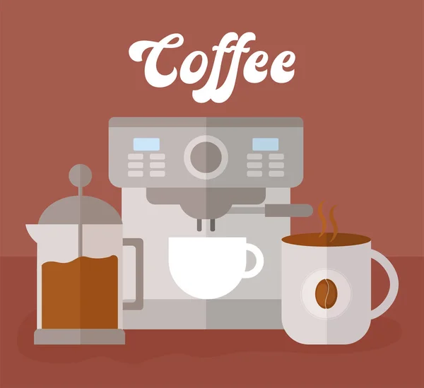 Plakát s položkami kávy — Stockový vektor