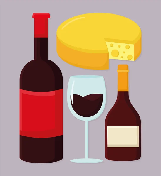 Четыре иконы вина — стоковый вектор