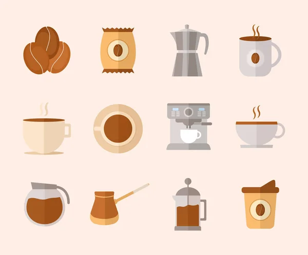 Douze articles de café — Image vectorielle