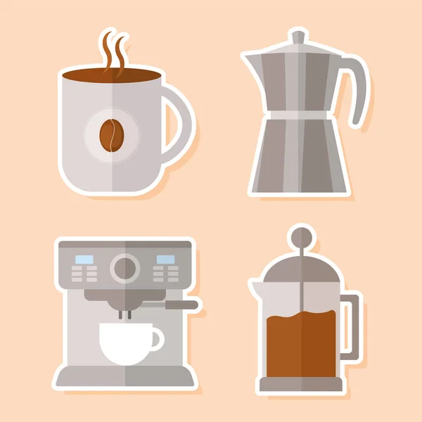 Vier koffiesoorten — Stockvector