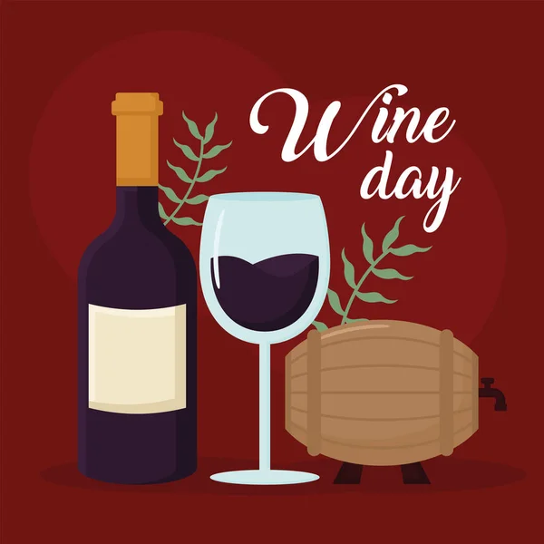 Wine day poster — Stock Vector