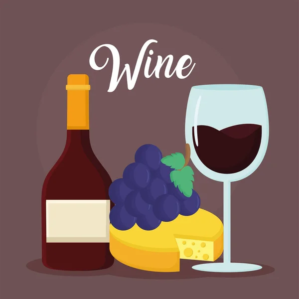 Póster artículos de vino — Vector de stock