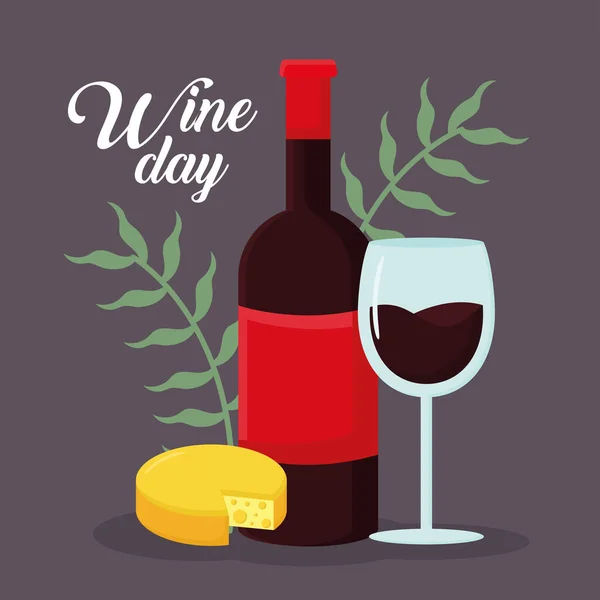 Tarjeta del día del vino — Archivo Imágenes Vectoriales