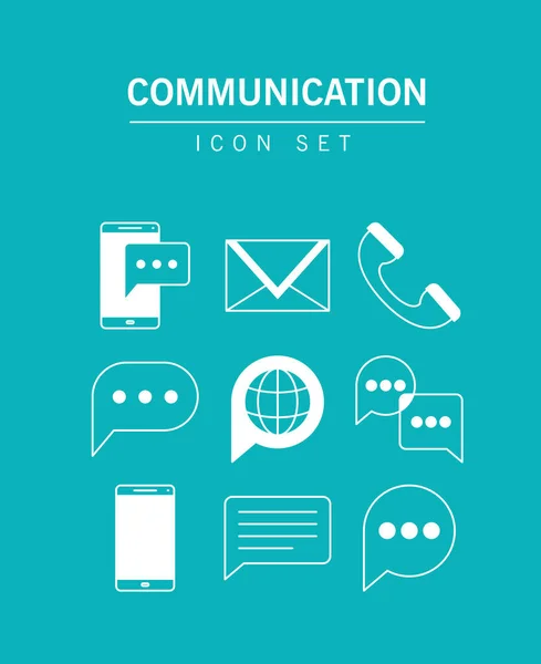 Conjunto de iconos de comunicación — Archivo Imágenes Vectoriales