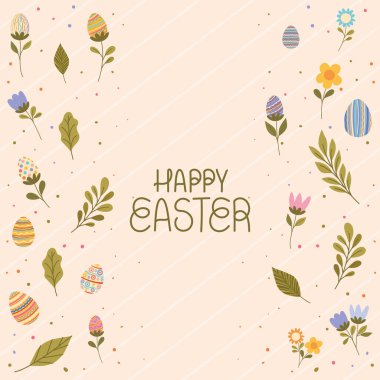 Paskalya kartı çiçekli