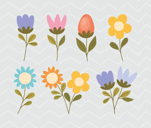 Yedi renkli çiçek — Stok Vektör