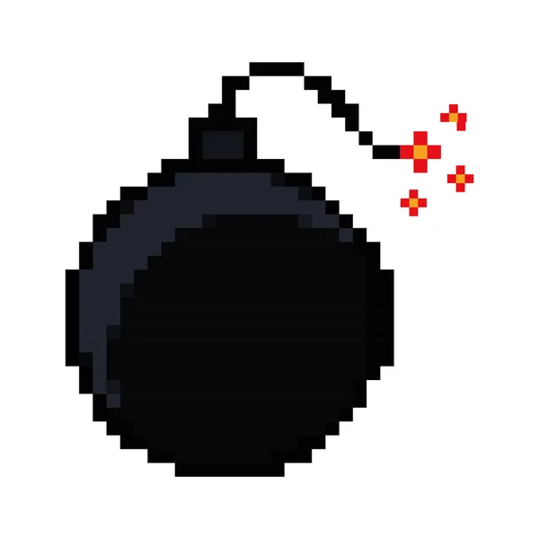 Pixelezett bomba illusztráció — Stock Vector