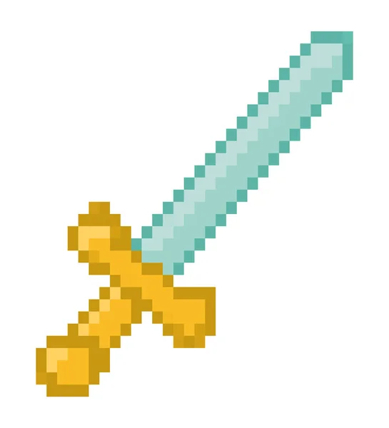 Ilustración espada pixelada — Vector de stock