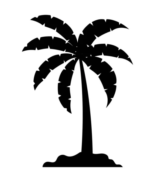 Черная пляжная пальма — стоковый вектор