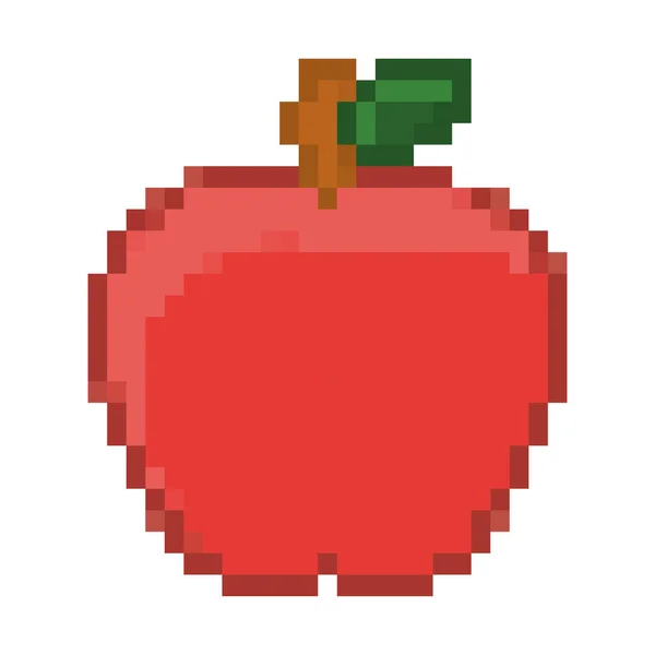 Pixelated röd äpple — Stock vektor