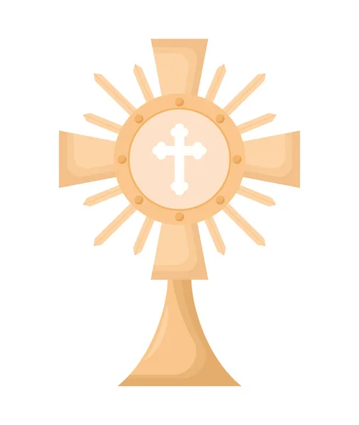 Croix dorée design — Image vectorielle