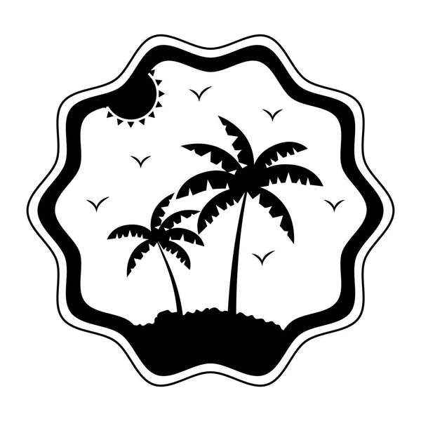 Badge plage noir — Image vectorielle