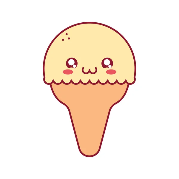 可爱的黄色冰淇淋 — 图库矢量图片