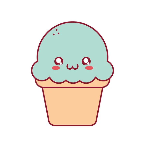 Illustrazione blu cupcake — Vettoriale Stock