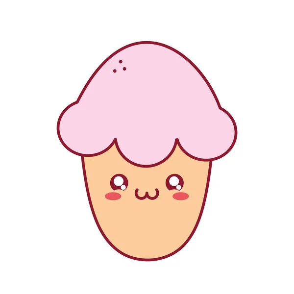 Conception de cupcake heureux — Image vectorielle