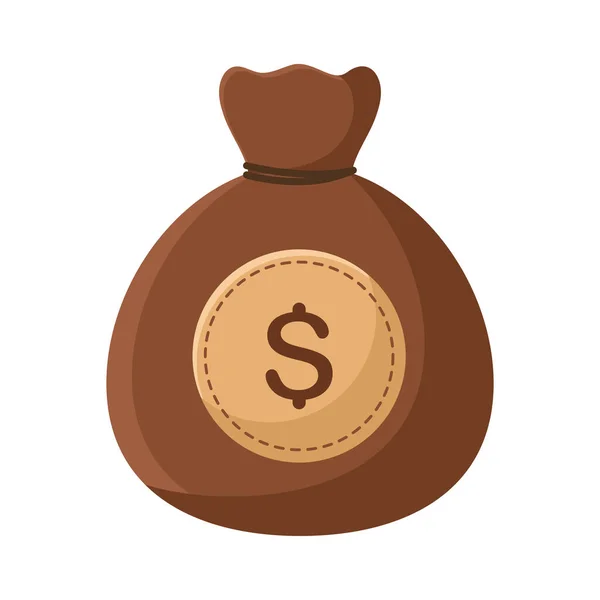 Sac d'argent brun — Image vectorielle