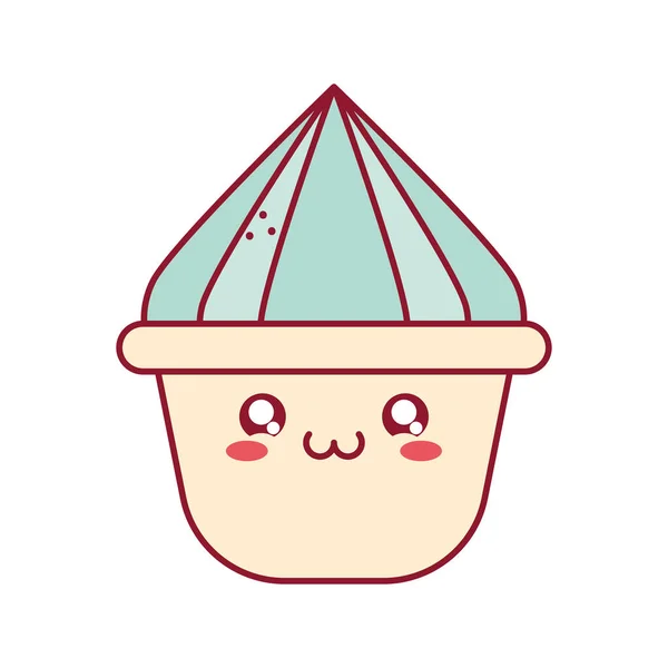 Cupcake kawaii bonito —  Vetores de Stock