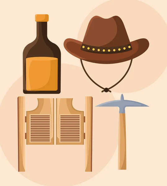 Old cowboy items — Stock Vector