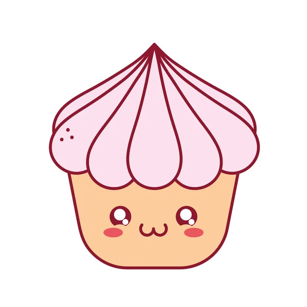 Illustration de cupcake kawaii — Image vectorielle