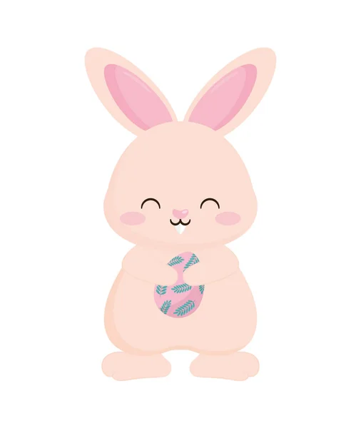 Pink bunny and egg — Stock Vector