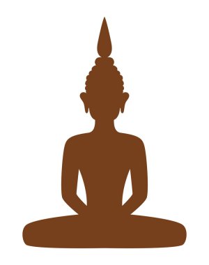 Meditasyon yapan keşiş silueti