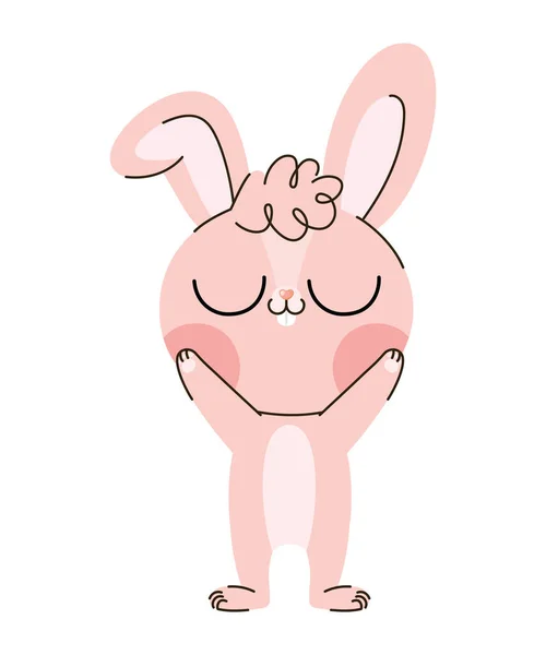 분홍색귀여운 토끼 — 스톡 벡터