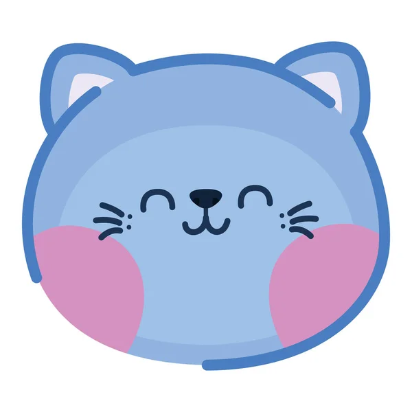Blå katt ansikte — Stock vektor