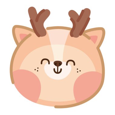 Mutlu Ren geyiği yüz