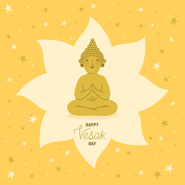 Tarjeta de día feliz vesak — Archivo Imágenes Vectoriales