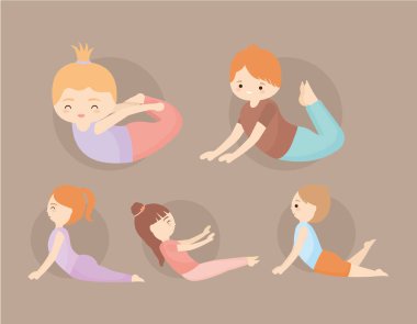 Mutlu yoga çocukları.