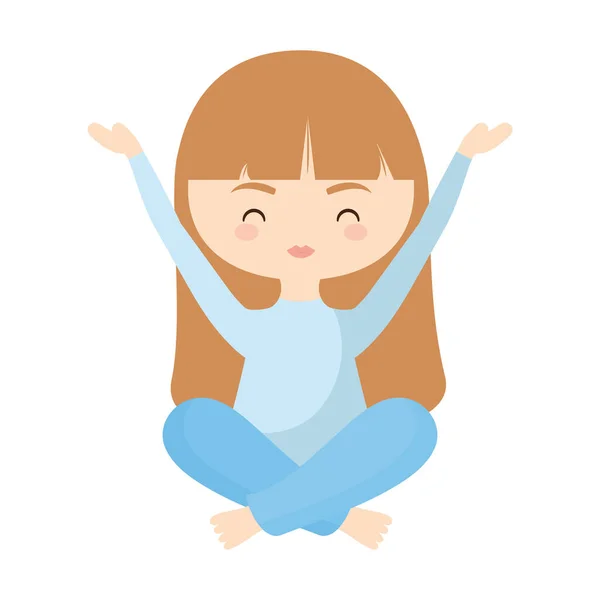 Счастливая девушка-йога — стоковый вектор