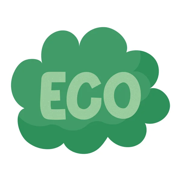 Eco lettering on bush — Stock Vector