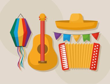 beş parti Junina öğesi