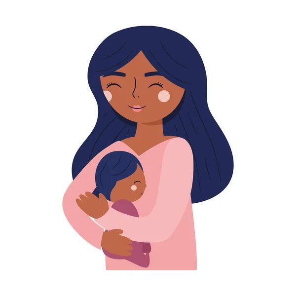 Glückliche Mutter mit Baby — Stockvektor