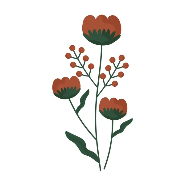 Букет коричневых цветов — стоковый вектор