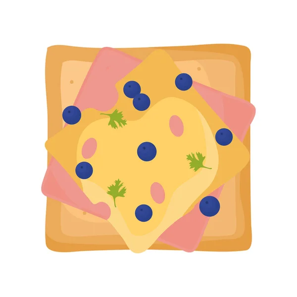 Presunto e torrada de queijo — Vetor de Stock