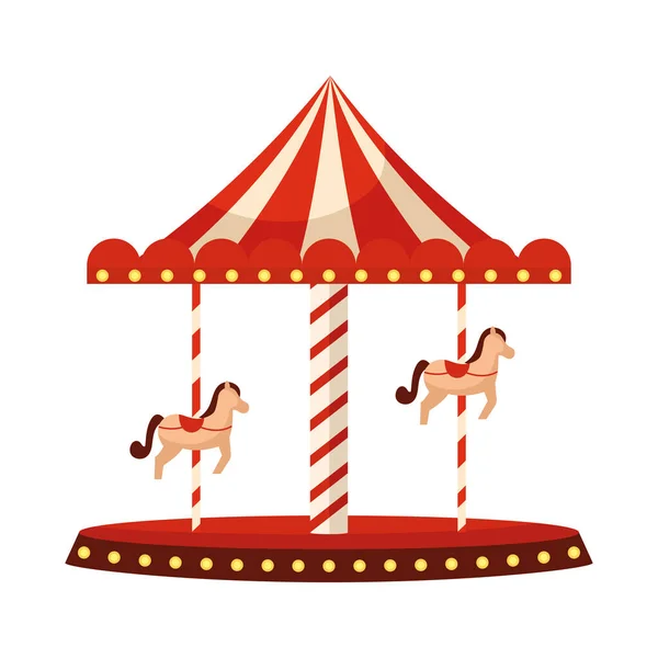 Amusement horse carousel — Stock Vector