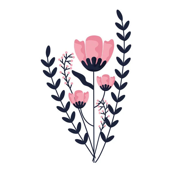 Rózsaszín virág csokor — Stock Vector