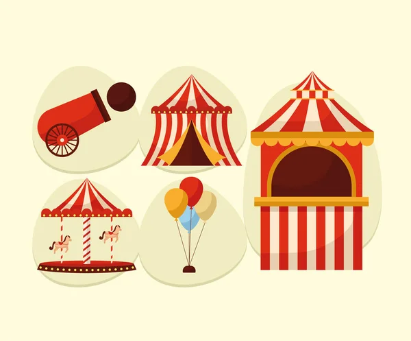 Amusement fair icons — Stock Vector