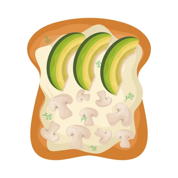 Avocado en champignons toast — Stockvector