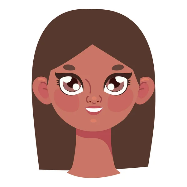 Linda cara de mujer afro — Vector de stock