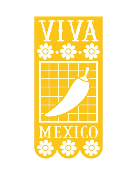 Mexican garland with pepper — Vector de stock